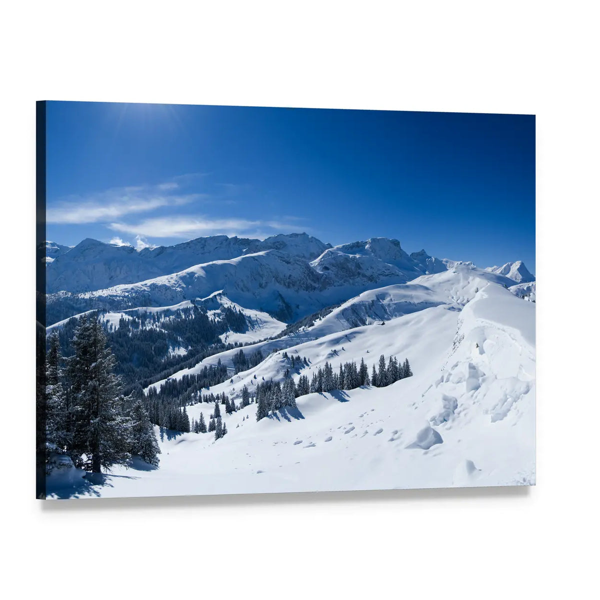 Bernese Alps Near Lenk In Switzerland Canvas Wall Art, single panel gallery wrapped canvas, angled product view