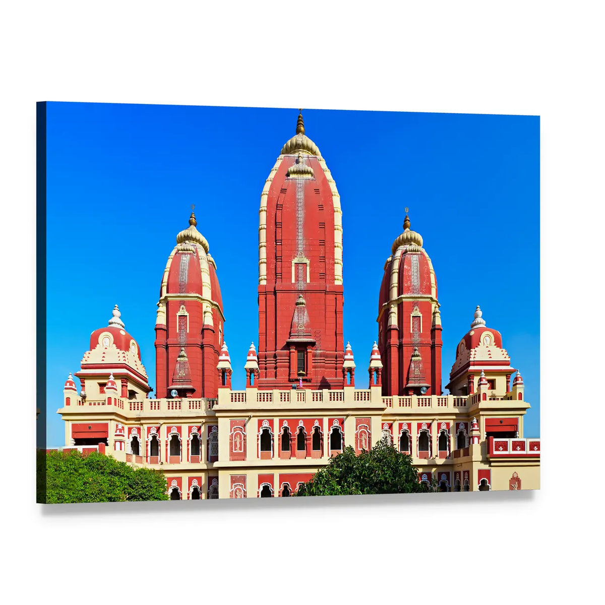 Laxmi Narayan Temple Canvas Wall Art, single panel gallery wrapped canvas, angled product view