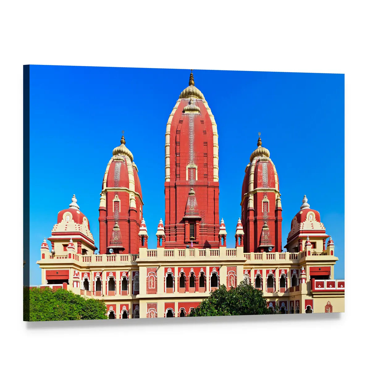 Laxmi Narayan Temple Canvas Wall Art, single panel gallery wrapped canvas, angled product view