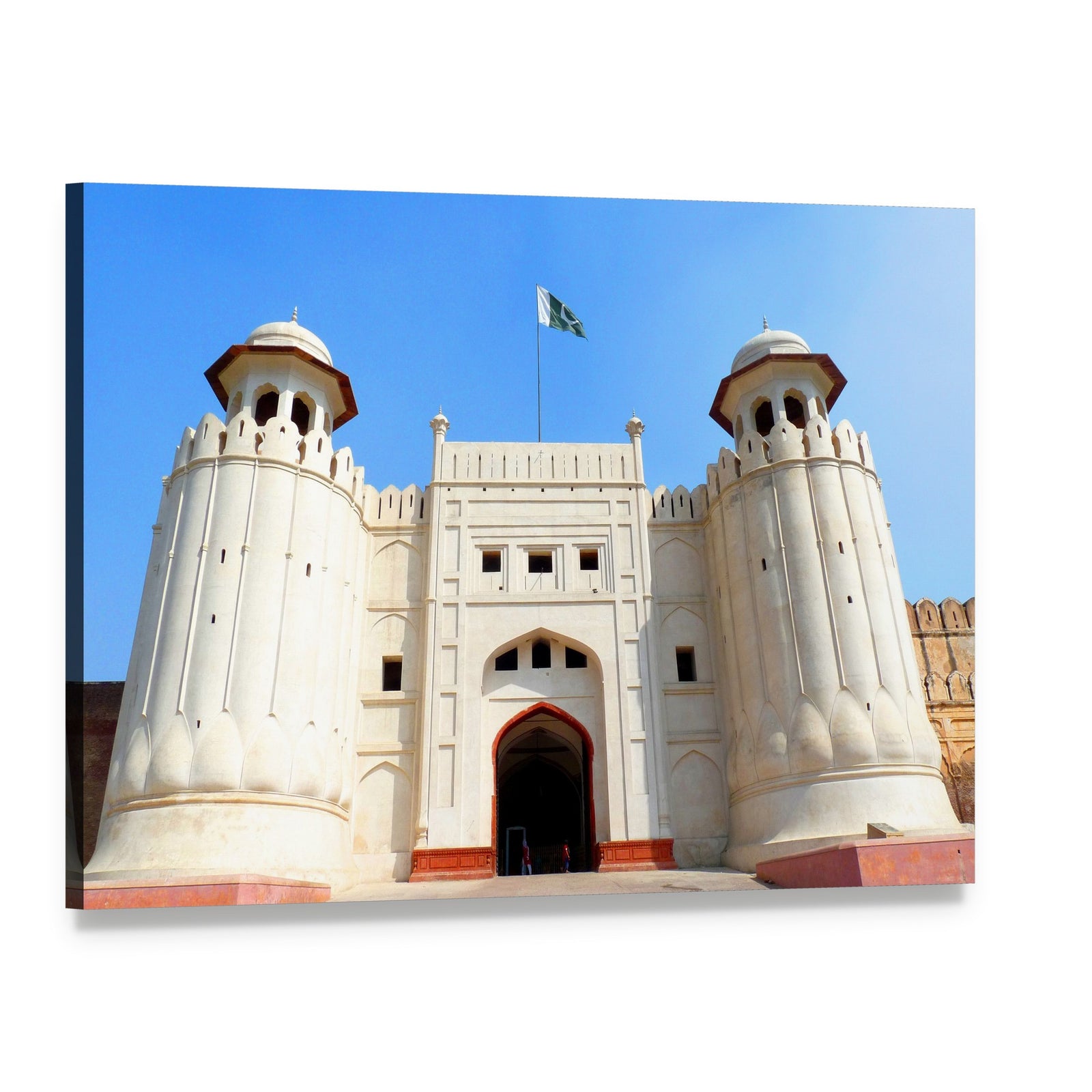Lahore Fort in Majestic Blue Canvas Wall Art, single panel gallery wrapped canvas, angled product view