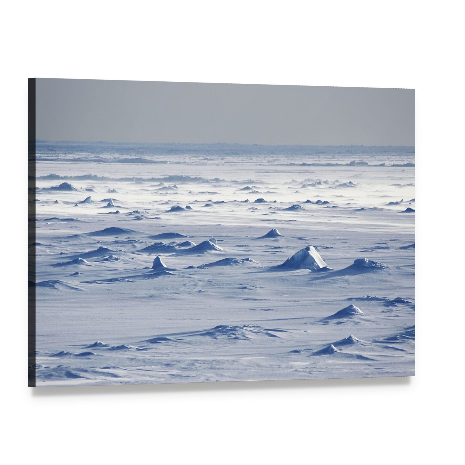 Endless Antarctic Snowfields Canvas Wall Art, single panel gallery wrapped canvas, angled product view