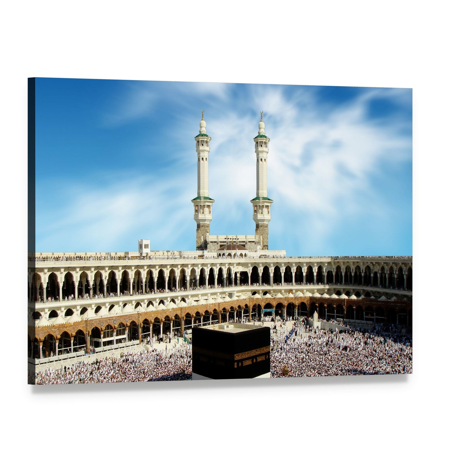 Kaaba at Masjid Al-haram, Mecca Canvas Wall Art, single panel gallery wrapped canvas, angled product view