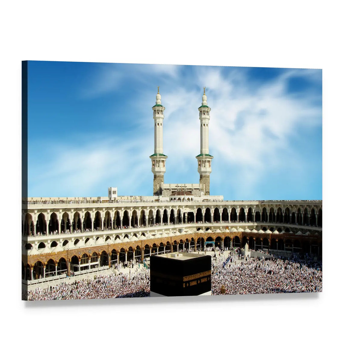 Holy Kaaba in Mecca Canvas Wall Art, single panel gallery wrapped canvas, angled product view