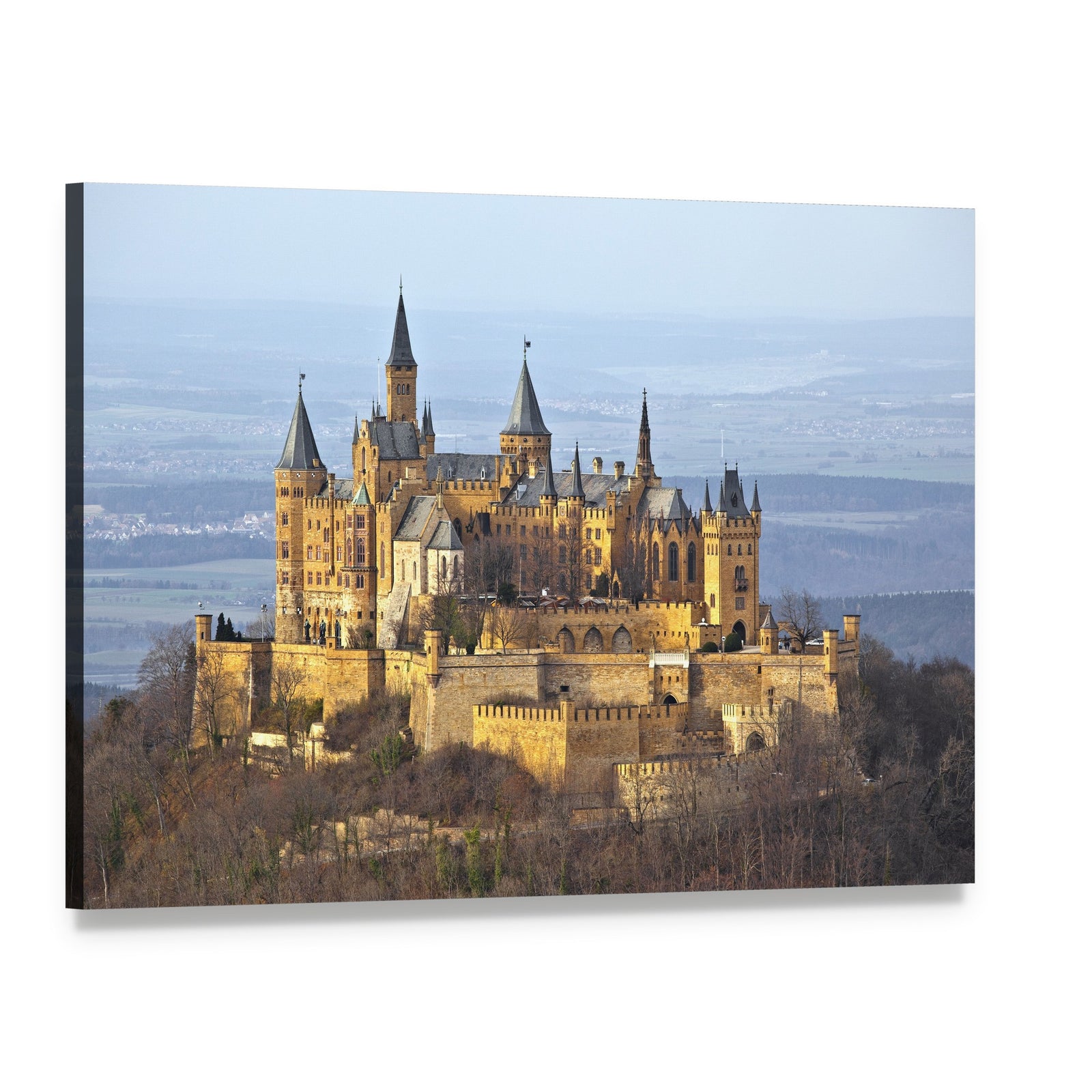 Hohenzollern Castle Canvas Wall Art, single panel gallery wrapped canvas, angled product view