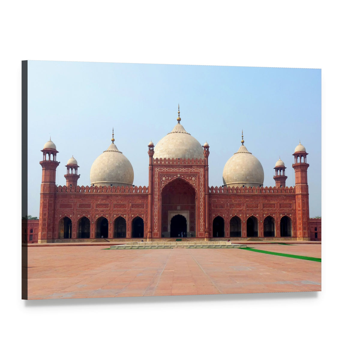 Badshahi Mosque in Lahore Canvas Wall Art, single panel gallery wrapped canvas, angled product view