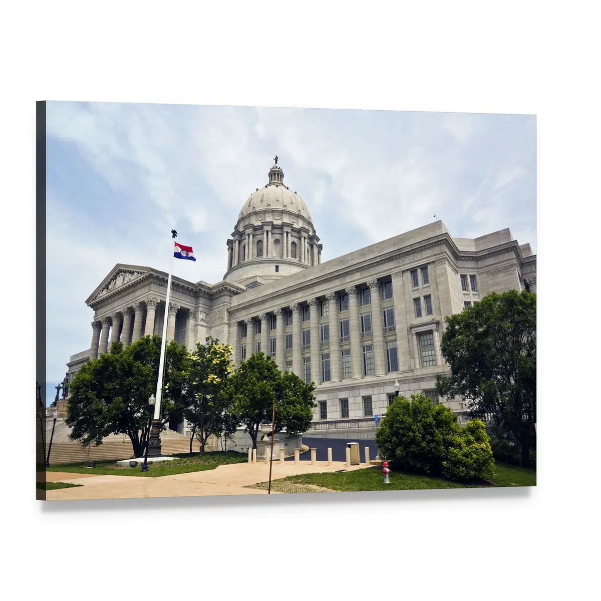 Missouri State Capitol Dome Canvas Wall Art, single panel gallery wrapped canvas, angled product view