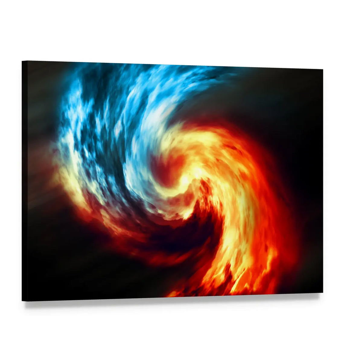 Twilight Smoke Vortex Canvas Wall Art, single panel gallery wrapped canvas, angled product view