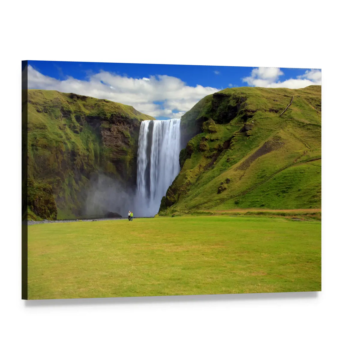 Skogarfoss Waterfall In South East Iceland Canvas Wall Art, single panel gallery wrapped canvas, angled product view