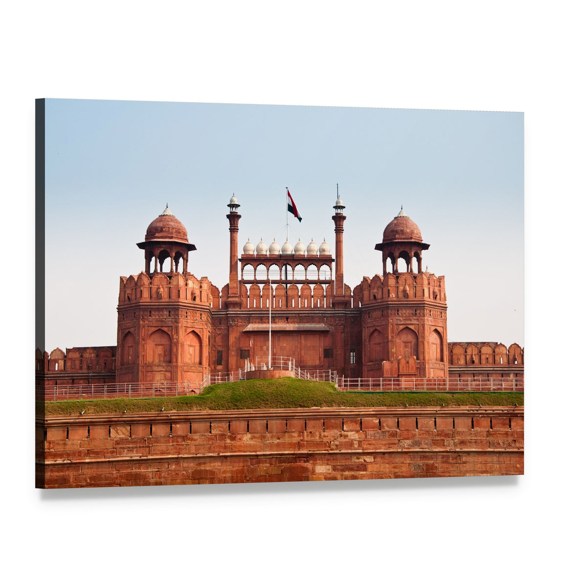 Red Fort in Delhi Canvas Wall Art, single panel gallery wrapped canvas, angled product view