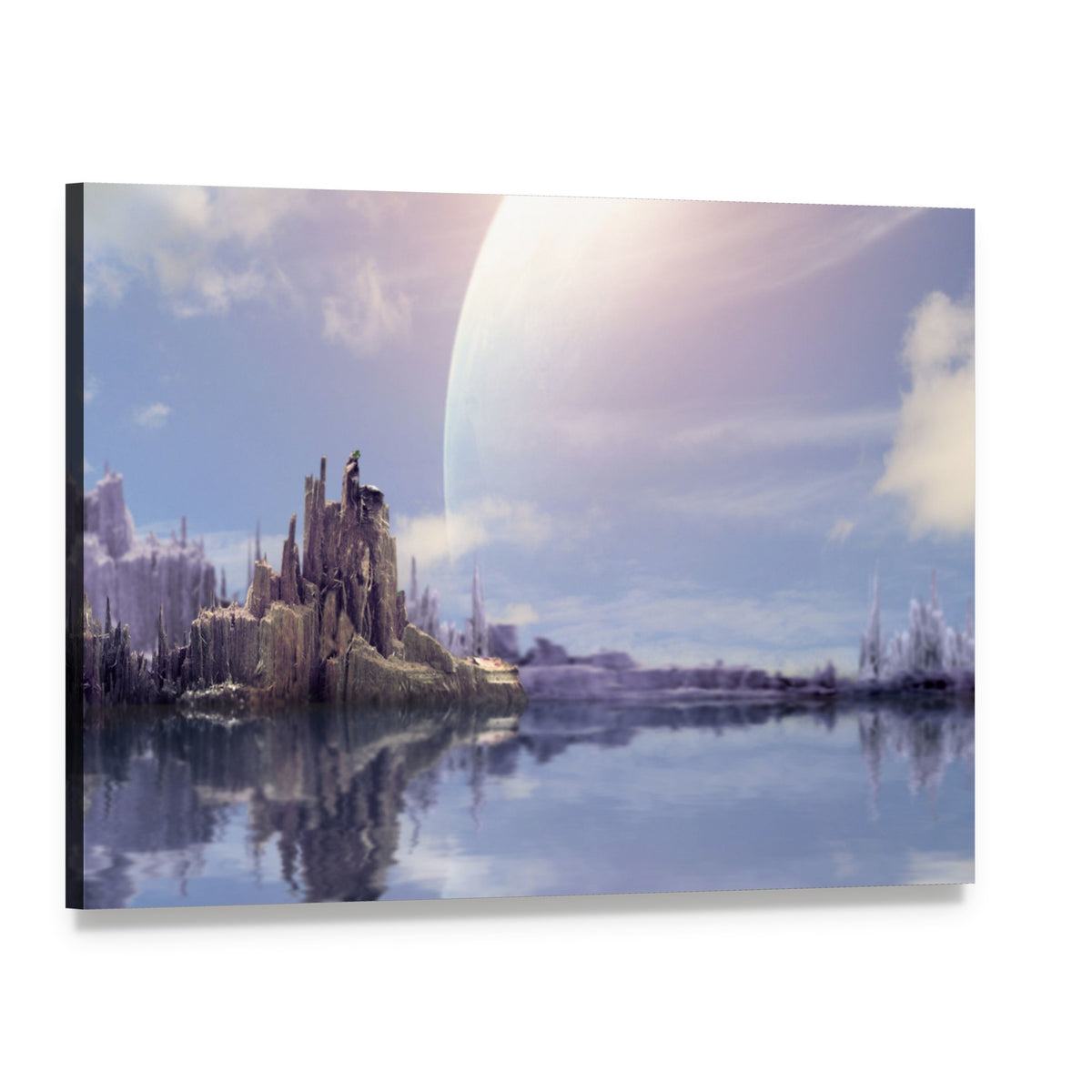 Fantasy Planet Canvas Wall Art, single panel gallery wrapped canvas, angled product view