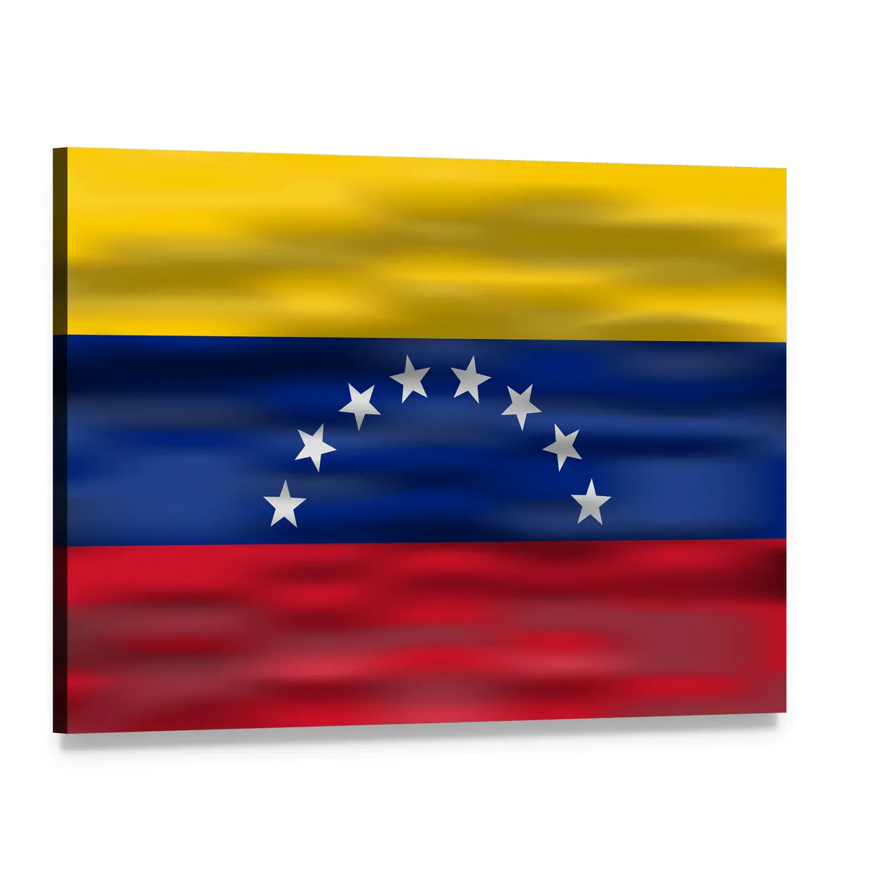 Venezuelan Flag with Eight White Stars Canvas Wall Art, single panel gallery wrapped canvas, angled product view