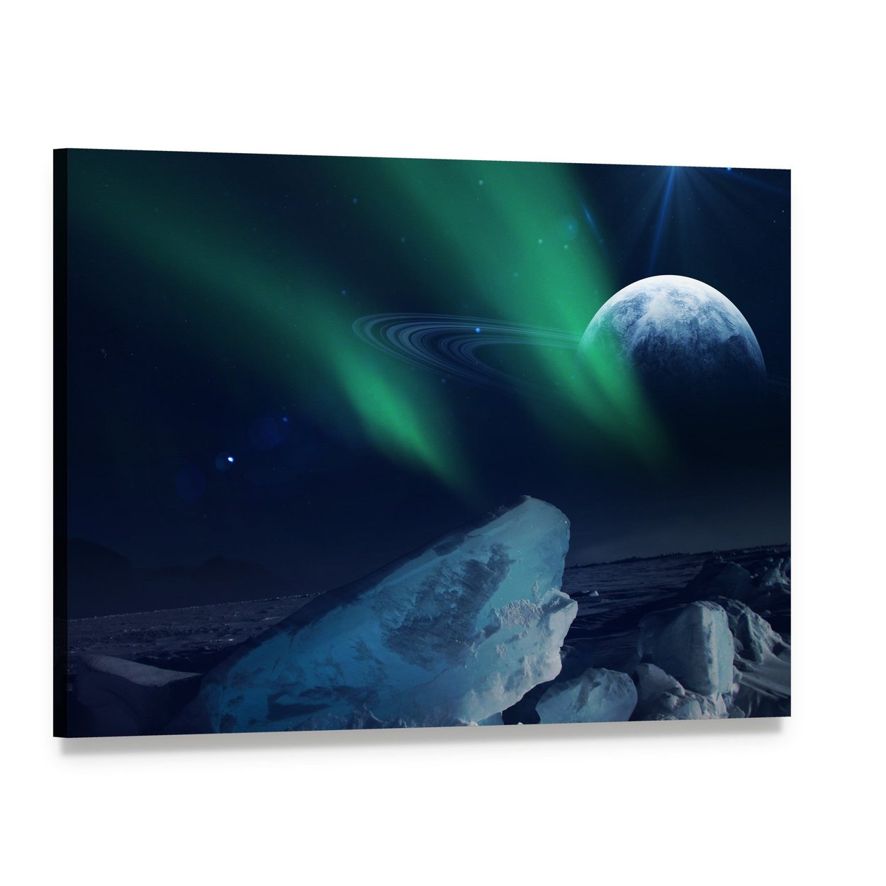View of Neptune from Triton Canvas Wall Art, single panel gallery wrapped canvas, angled product view