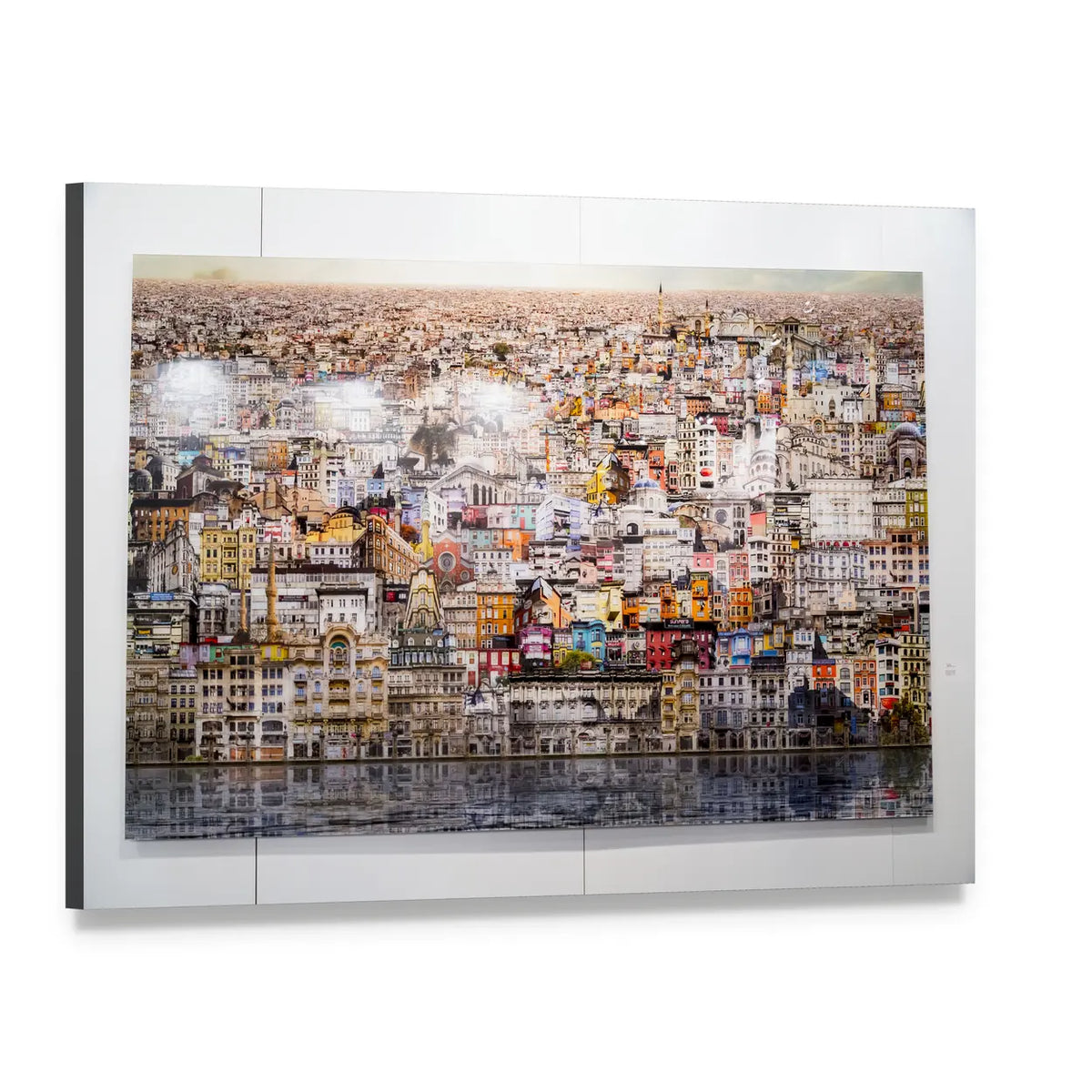 Istanbul Architectural Cityscape Collage Canvas Wall Art, single panel gallery wrapped canvas, angled product view