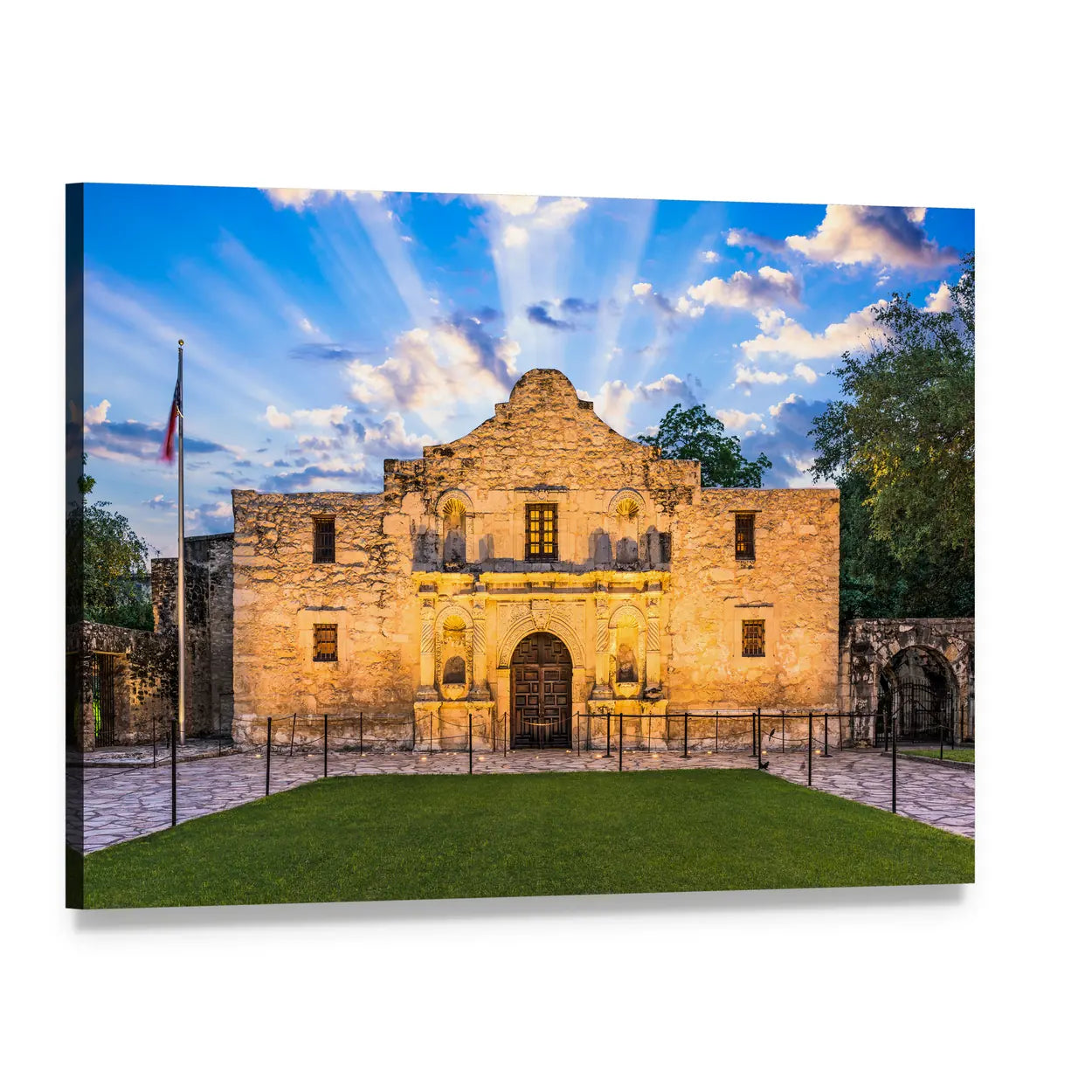 The Alamo in San Antonio Texas Canvas Wall Art, single panel gallery wrapped canvas, angled product view