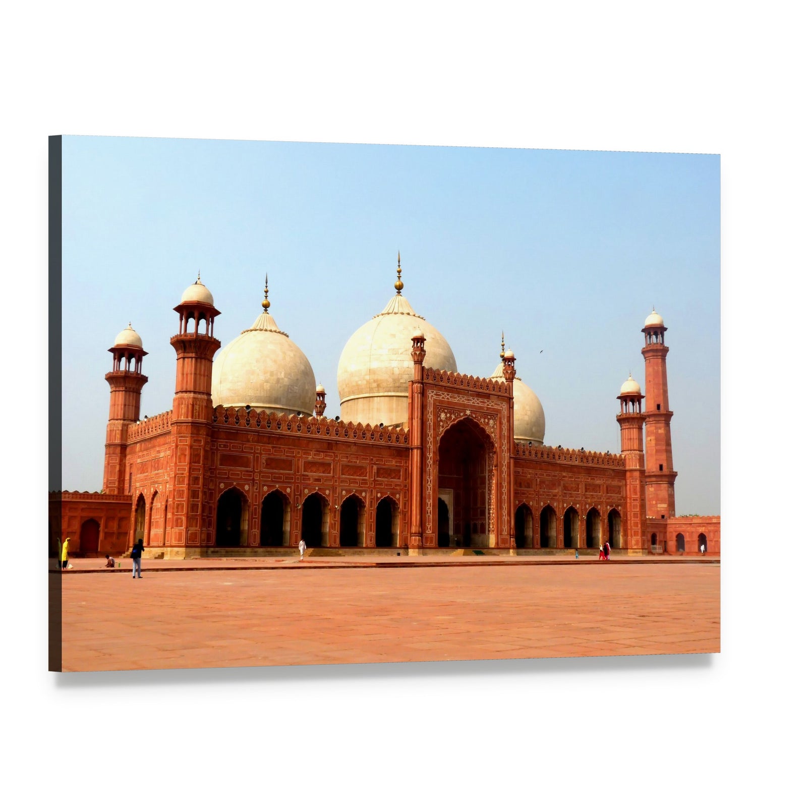 Badshahi Mosque in Daylight Canvas Wall Art, single panel gallery wrapped canvas, angled product view