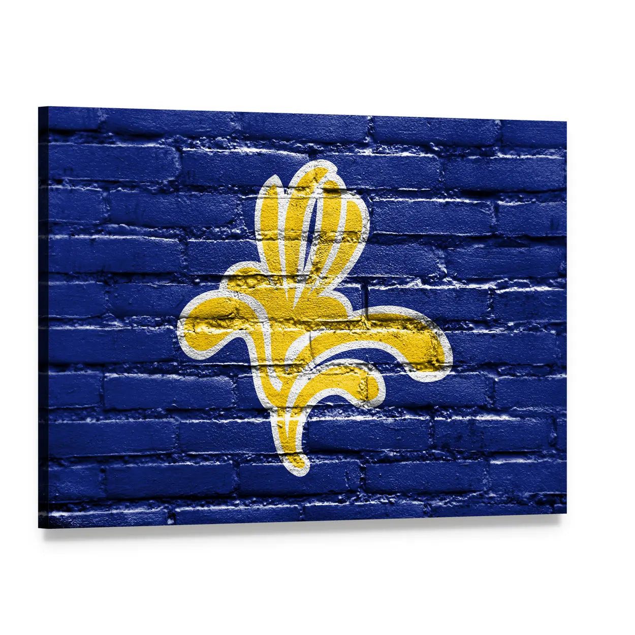 Brussels-capital Region Flag Canvas Wall Art, single panel gallery wrapped canvas, angled product view