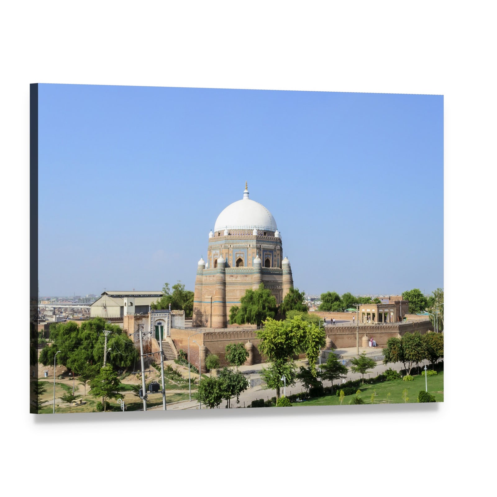 Shah Rukn-e-alam Mosque in Pakistan Canvas Wall Art, single panel gallery wrapped canvas, angled product view