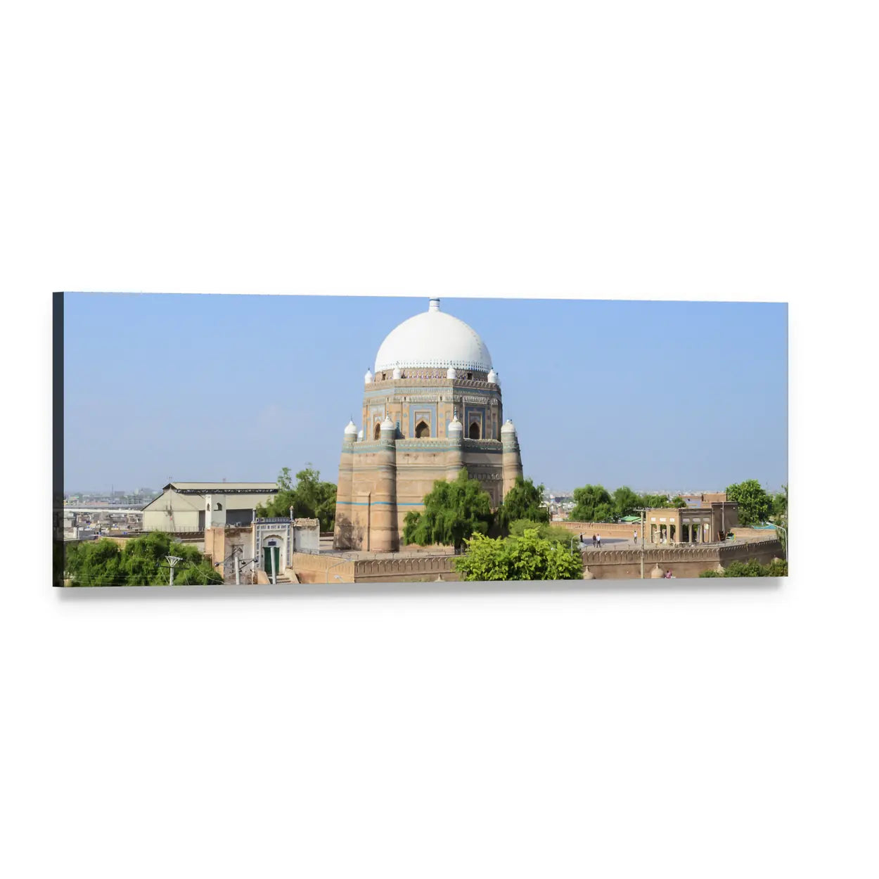 Shah Rukn-e-alam Mausoleum, Pakistan Panoramic Canvas Wall Art, single panel gallery wrapped canvas, angled product view