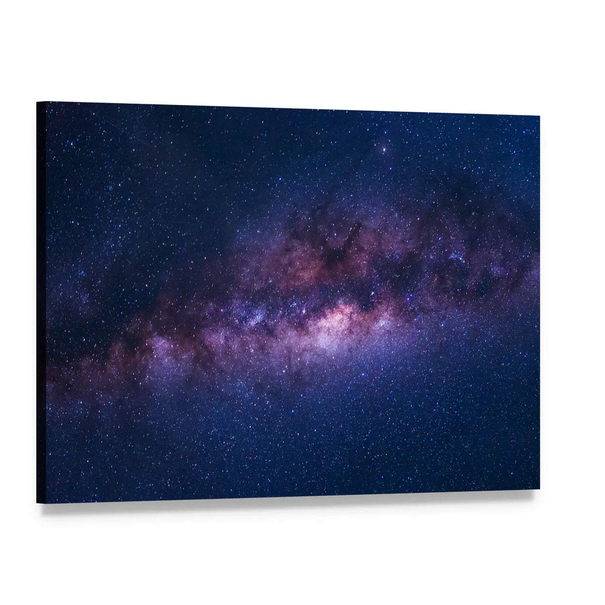 Space Shot Of Milky Way Galaxy Canvas Wall Art, single panel gallery wrapped canvas, angled product view