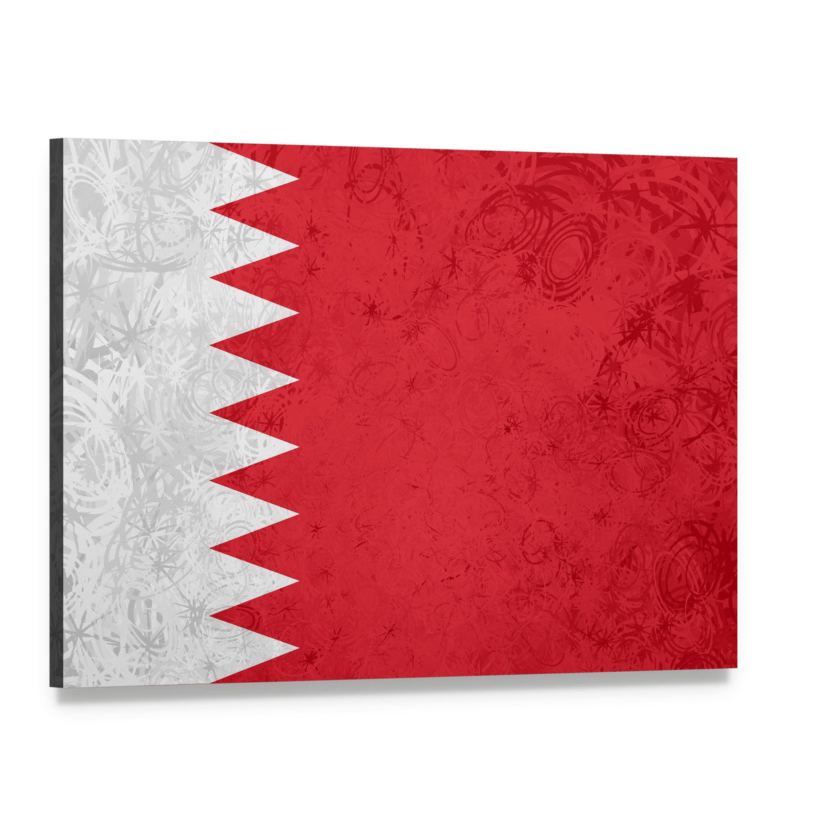 Geometric Bahrain Flag with Serrated Edge Canvas Wall Art, single panel gallery wrapped canvas, angled product view