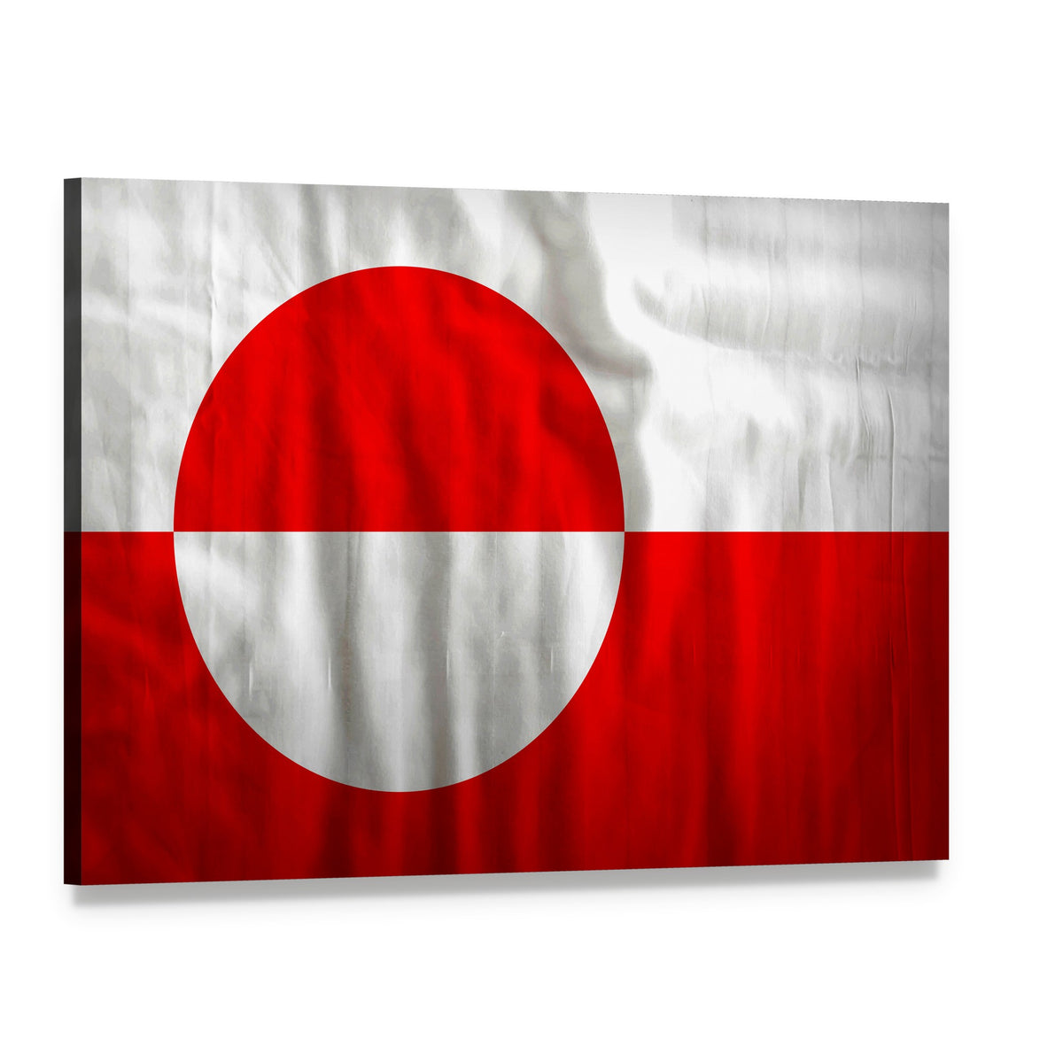 Greenland Flag Canvas Wall Art, single panel gallery wrapped canvas, angled product view