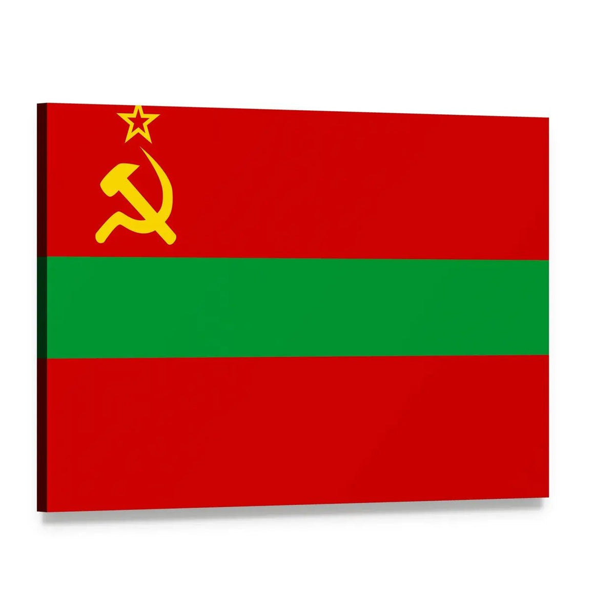 Flag of Transnistria Canvas Wall Art, single panel gallery wrapped canvas, angled product view