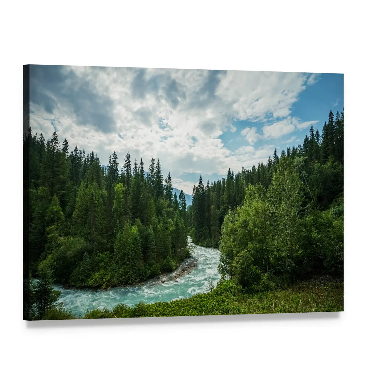 Robson River in British Columbia Canvas Wall Art, single panel gallery wrapped canvas, angled product view