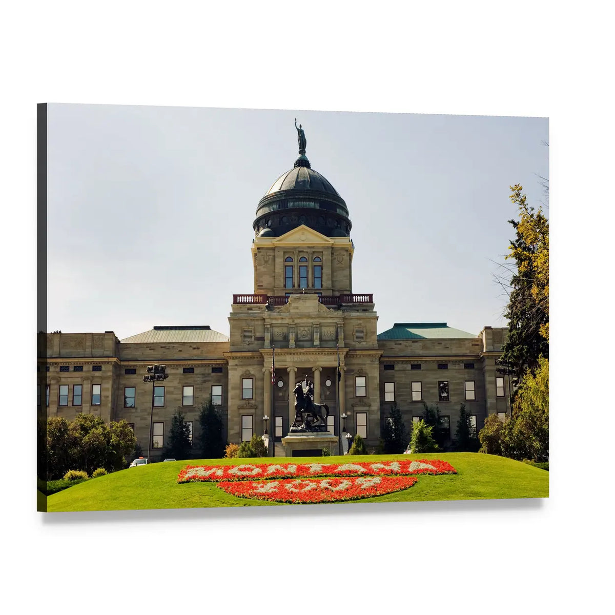 Montana State Capitol with Copper Dome Canvas Wall Art, single panel gallery wrapped canvas, angled product view