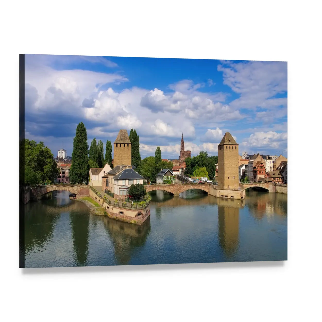 Strasbourg Skyline in Alsace Canvas Wall Art, single panel gallery wrapped canvas, angled product view