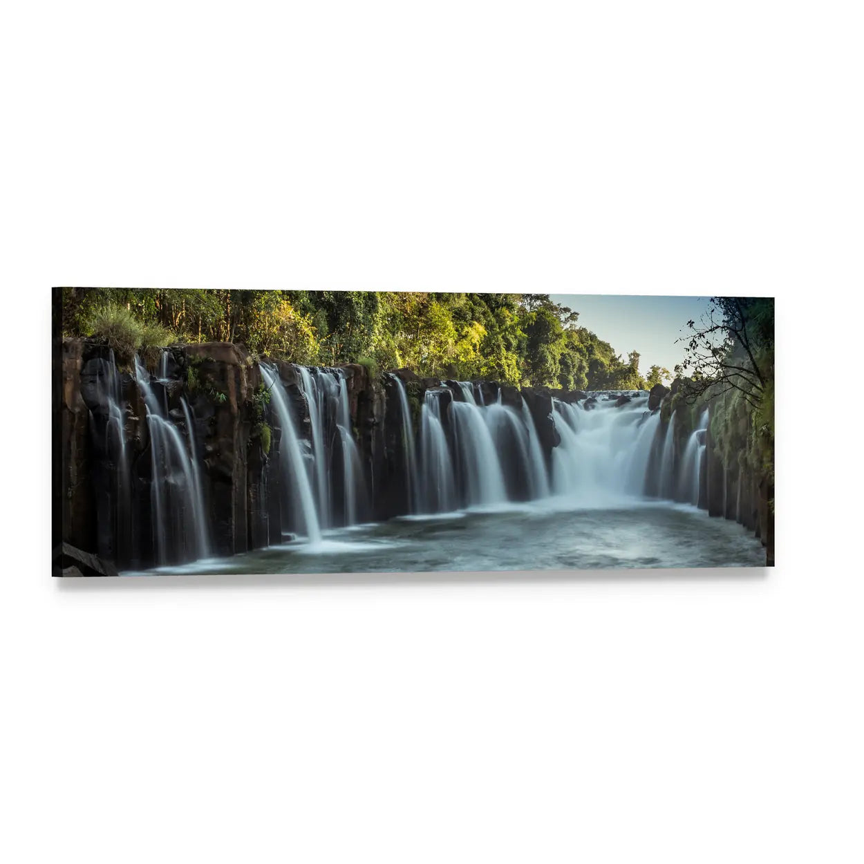 Shuknachara Falls, Bangladesh Panoramic Canvas Wall Art, single panel gallery wrapped canvas, angled product view