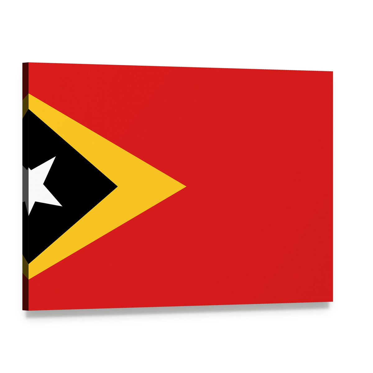 Timor-leste Flag Canvas Wall Art, single panel gallery wrapped canvas, angled product view