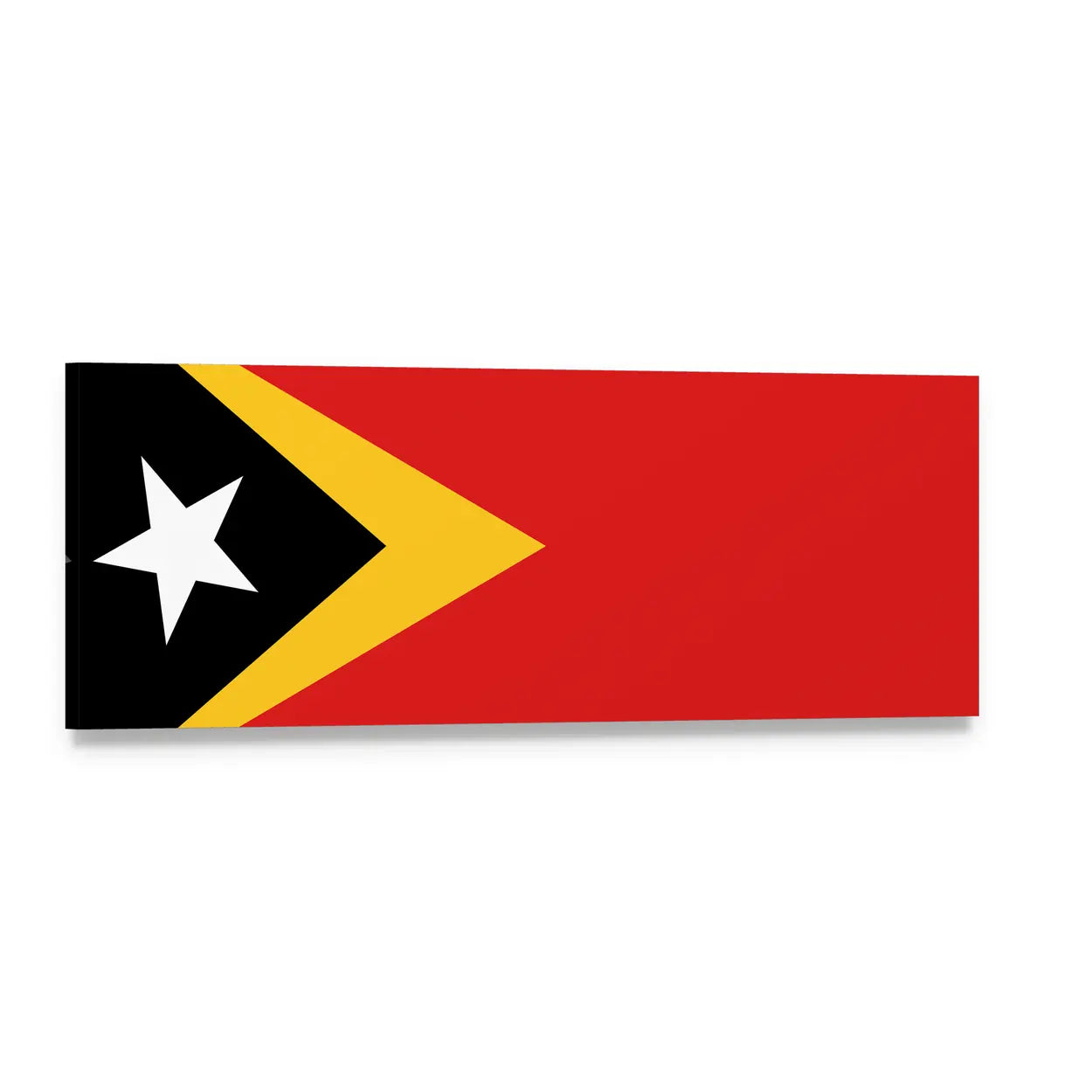 Timor-leste Flag Design Panoramic Canvas Wall Art, single panel gallery wrapped canvas, angled product view