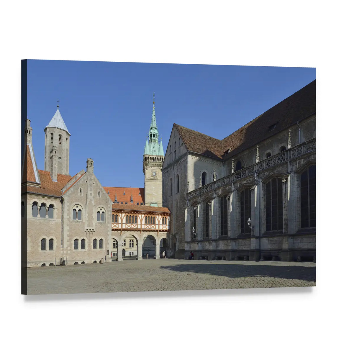 Brunswick Cathedral Canvas Wall Art, single panel gallery wrapped canvas, angled product view