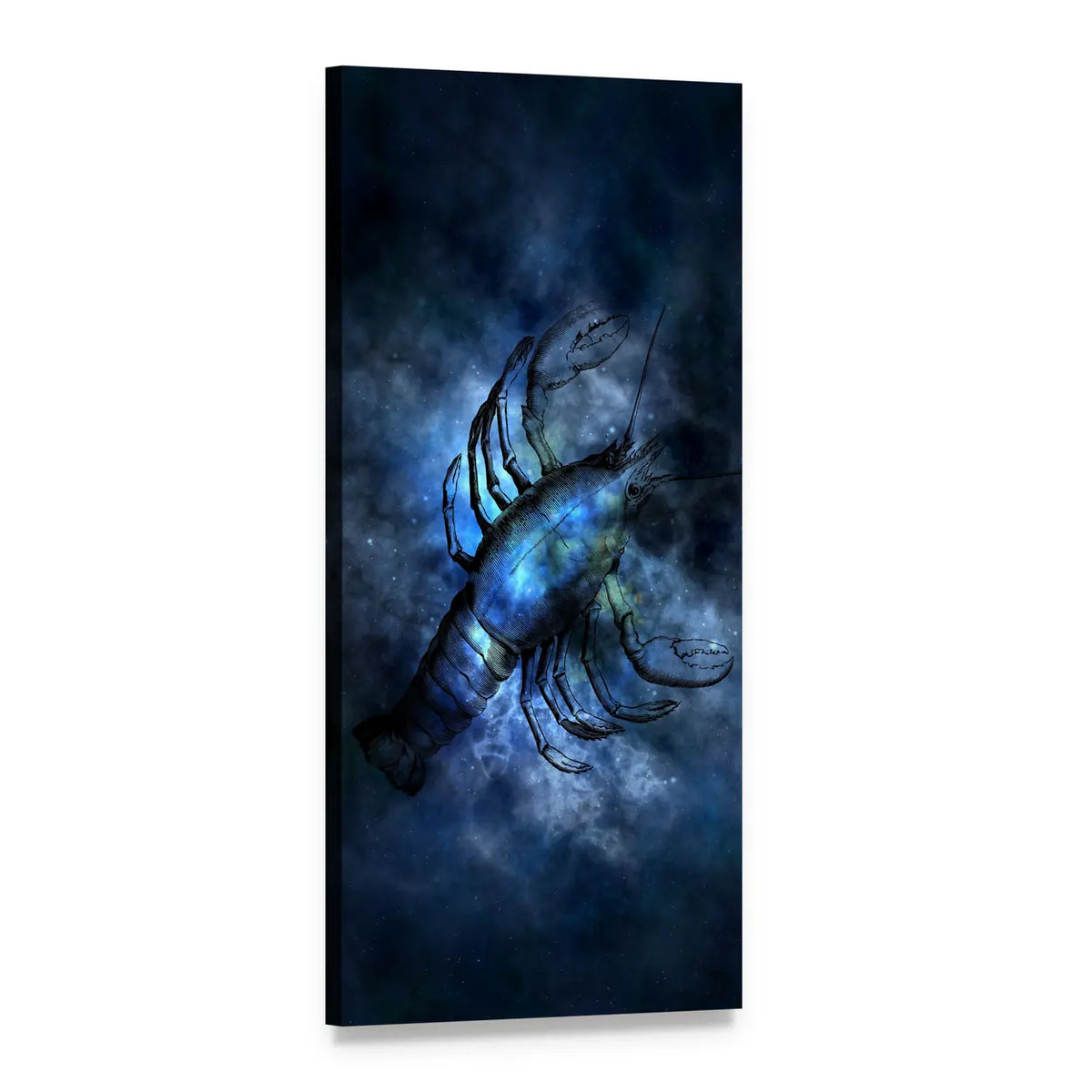 Scorpio Sign with Lobster Nebula Vertical Canvas Wall Art, 1 panel 1 Vertical layout gallery wrapped canvas set, angled product view