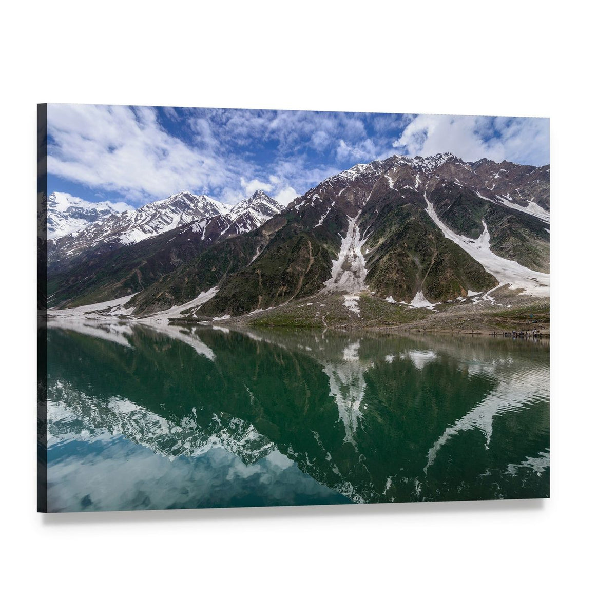 Saiful Malook Lake in Majestic Mountains Canvas Wall Art, single panel gallery wrapped canvas, angled product view