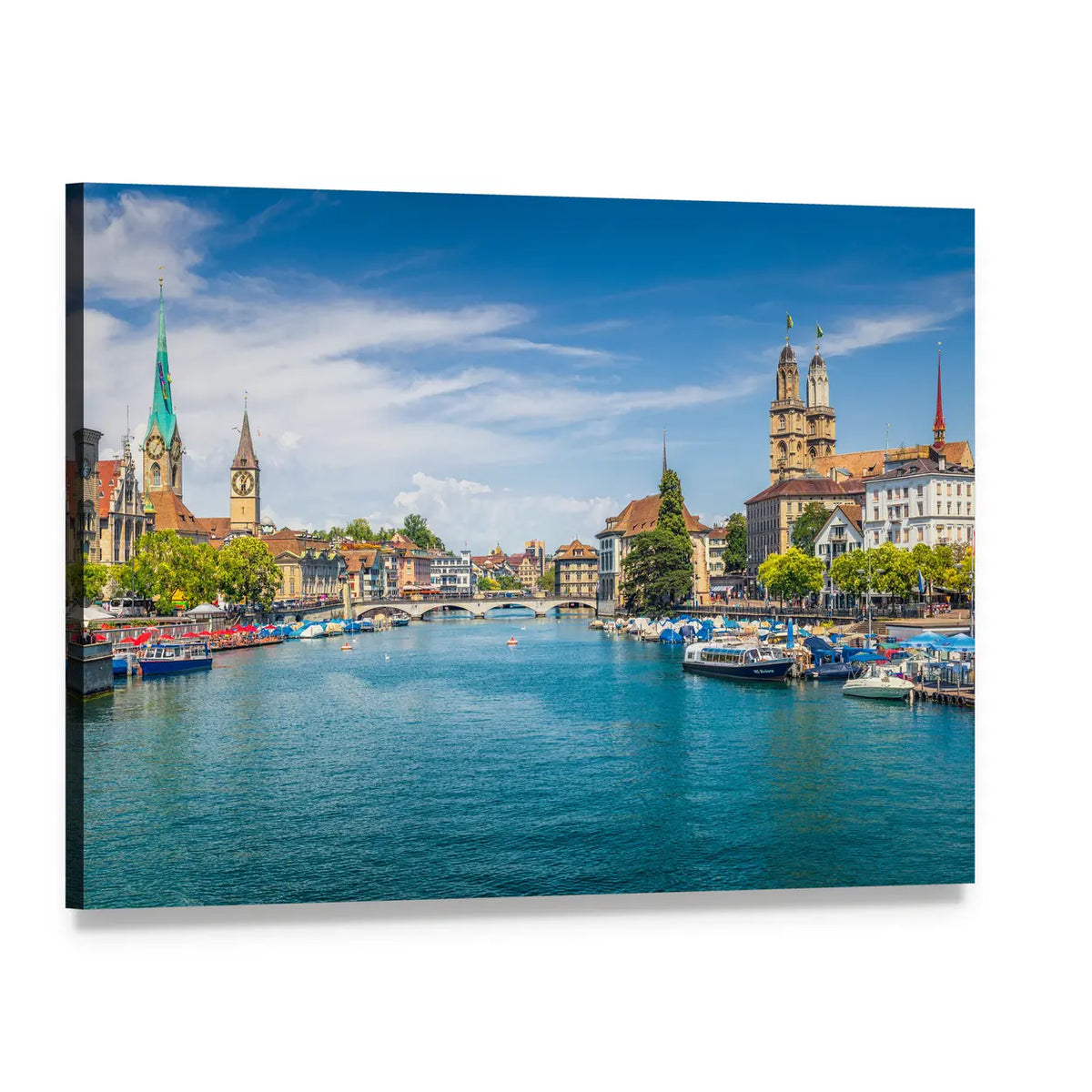 St. Peter at Lake Zurich Canvas Wall Art, single panel gallery wrapped canvas, angled product view
