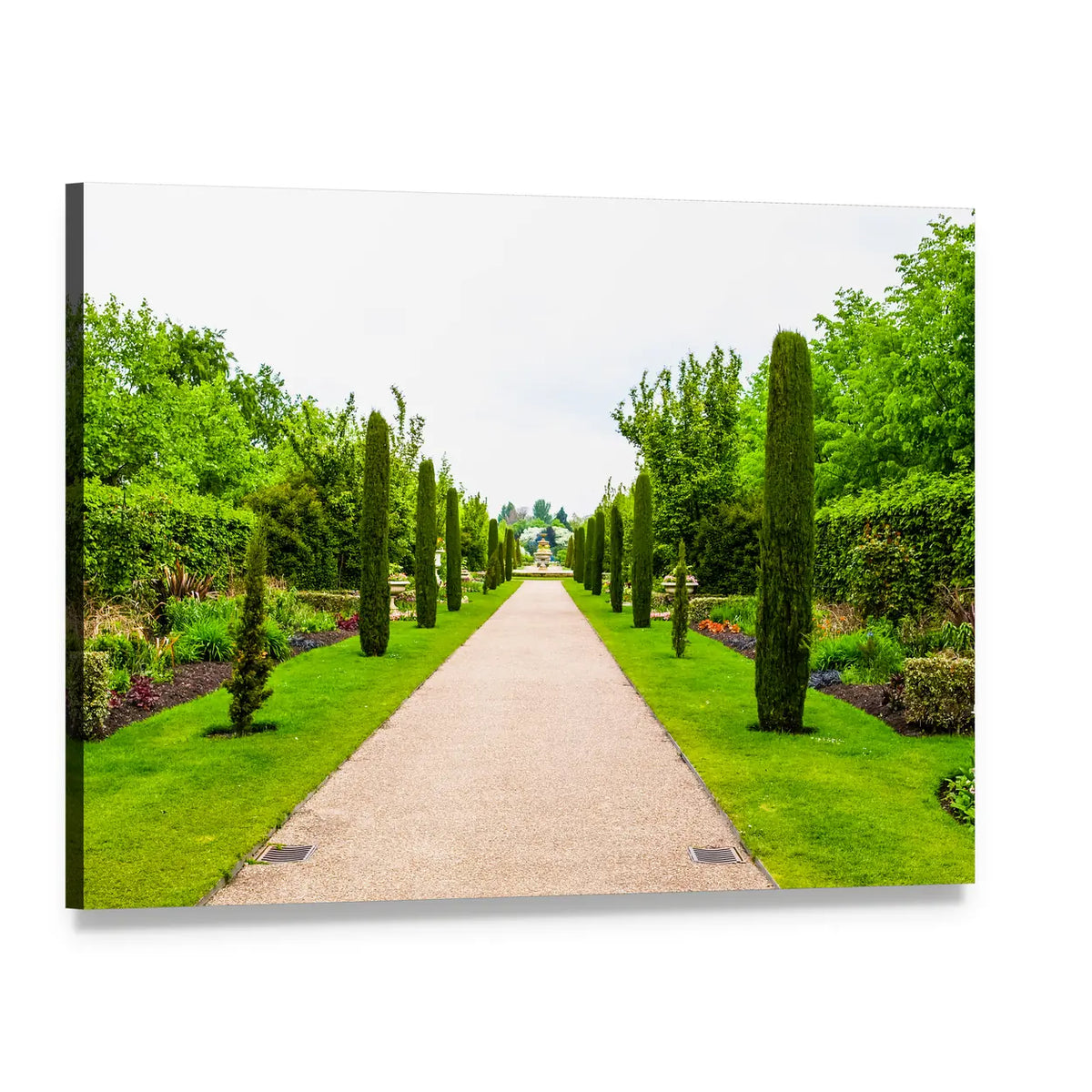Regent's Park Garden Path Canvas Wall Art, single panel gallery wrapped canvas, angled product view