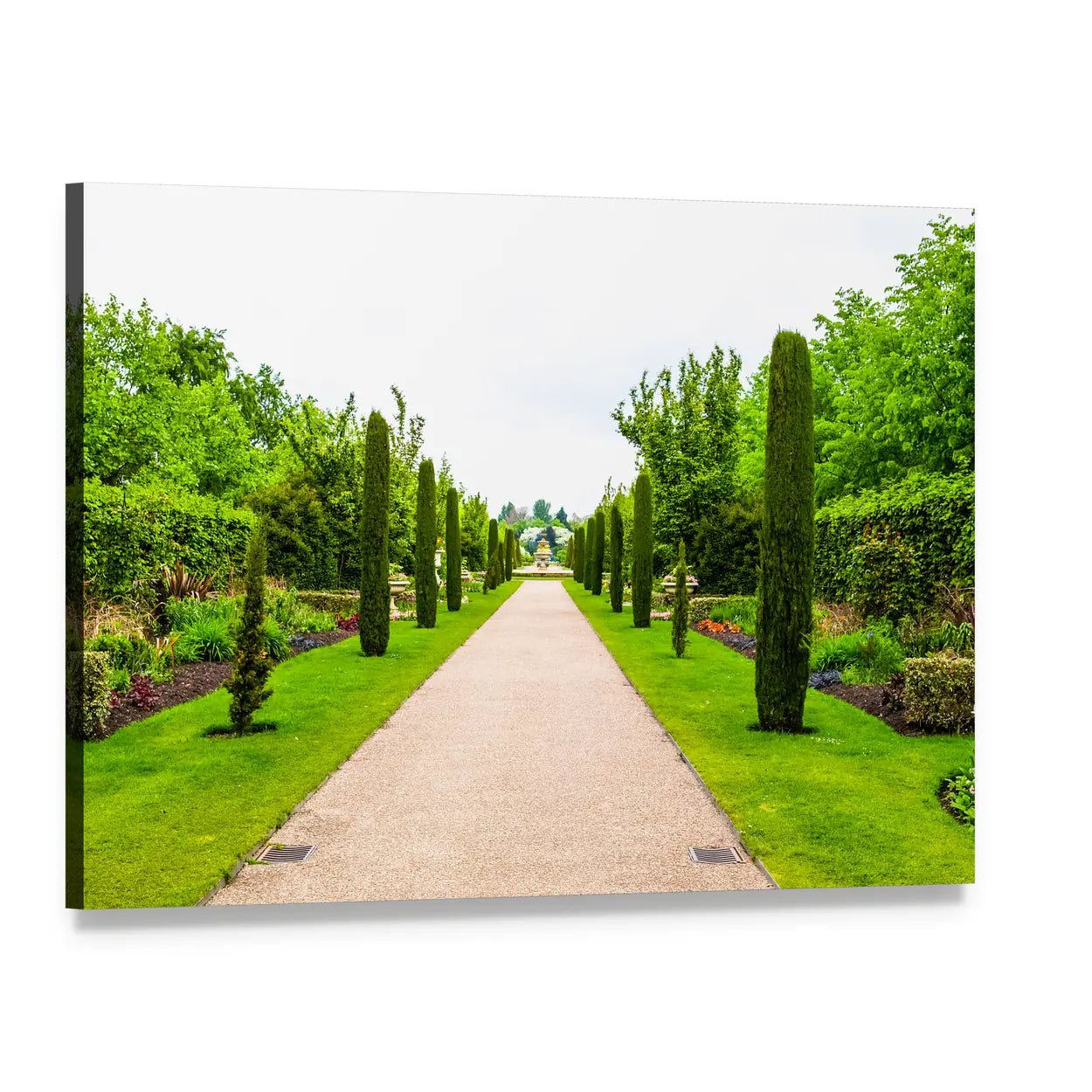 Regent's Park Garden Path Canvas Wall Art, single panel gallery wrapped canvas, angled product view