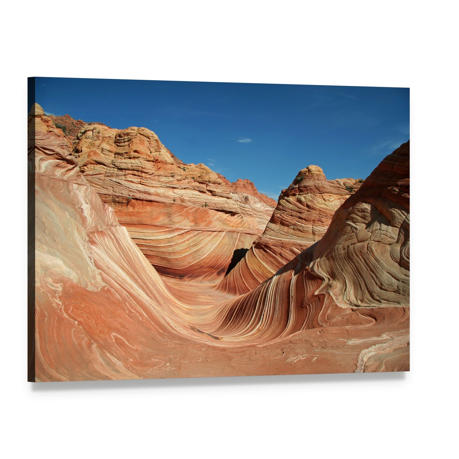 Vermilion Cliffs Swirling Sandstone Canyon Canvas Wall Art, single panel gallery wrapped canvas, angled product view