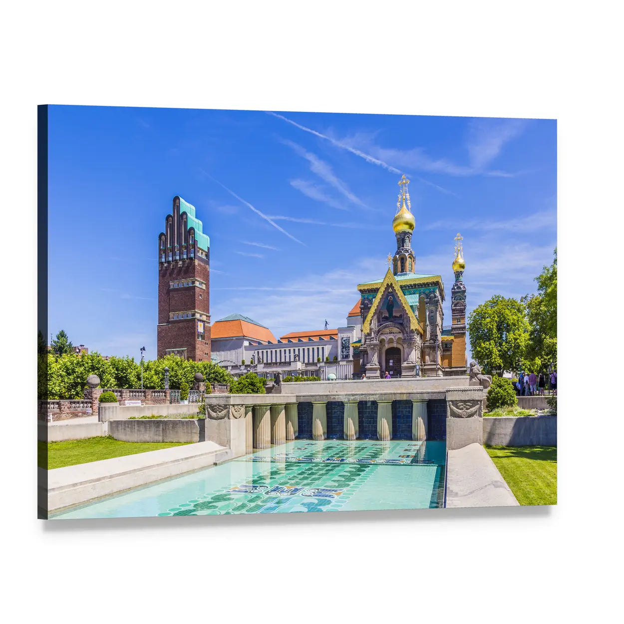 Mathildenhoehe in Darmstadt Canvas Wall Art, single panel gallery wrapped canvas, angled product view