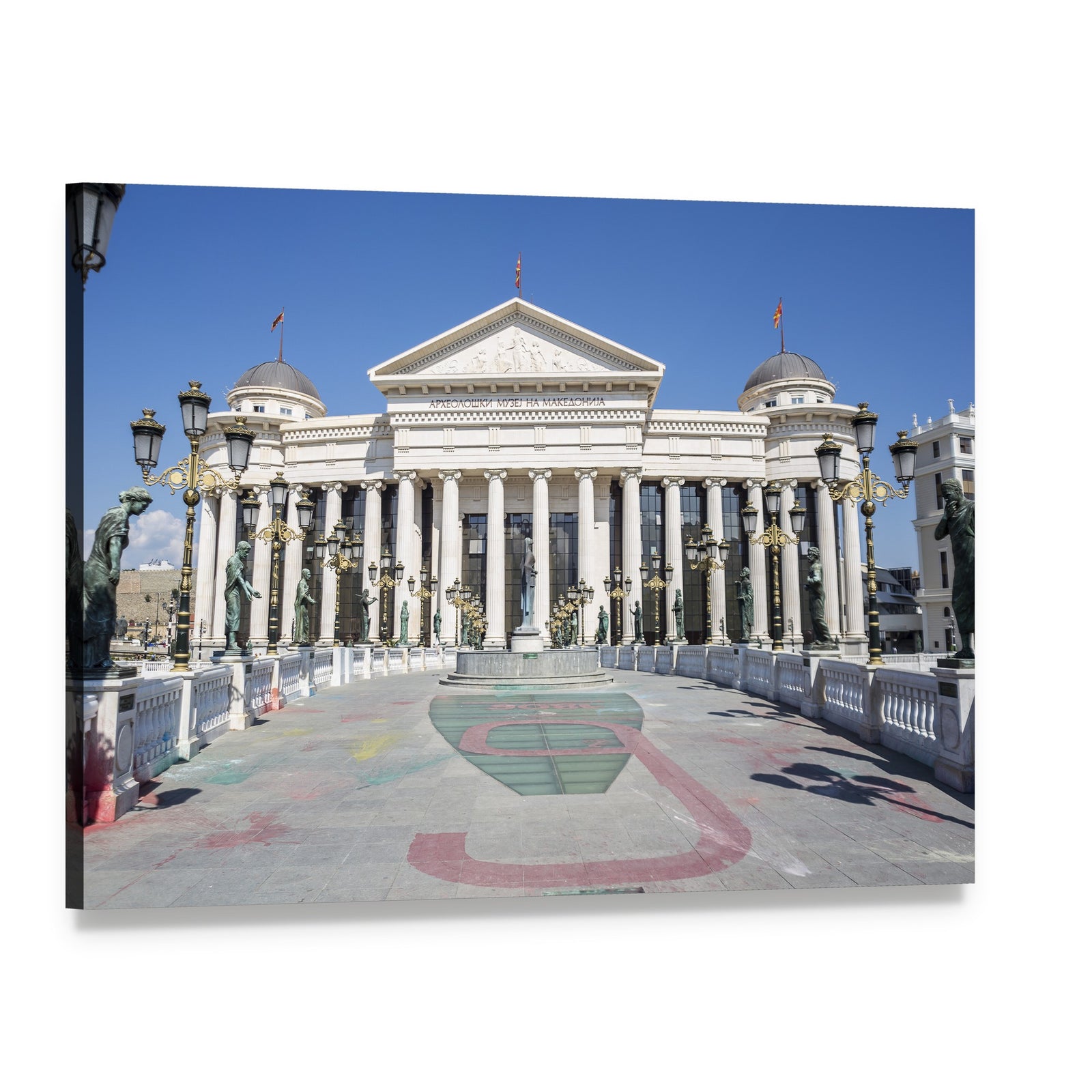 Eye Bridge in Skopje Canvas Wall Art, single panel gallery wrapped canvas, angled product view