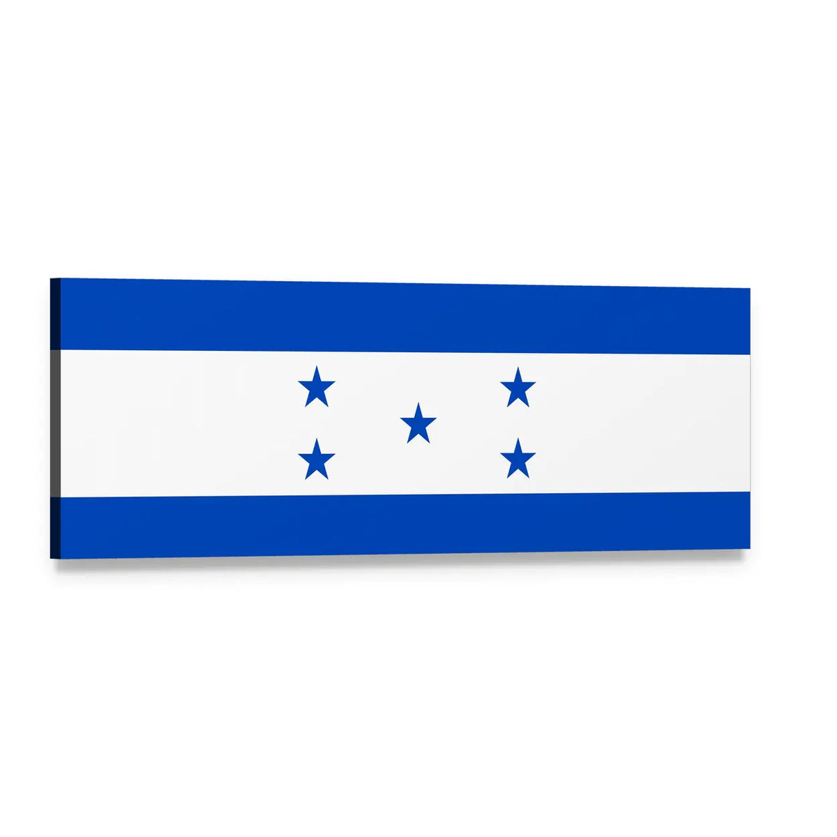 Honduran Flag with Five Blue Stars Panoramic Canvas Wall Art, single panel gallery wrapped canvas, angled product view