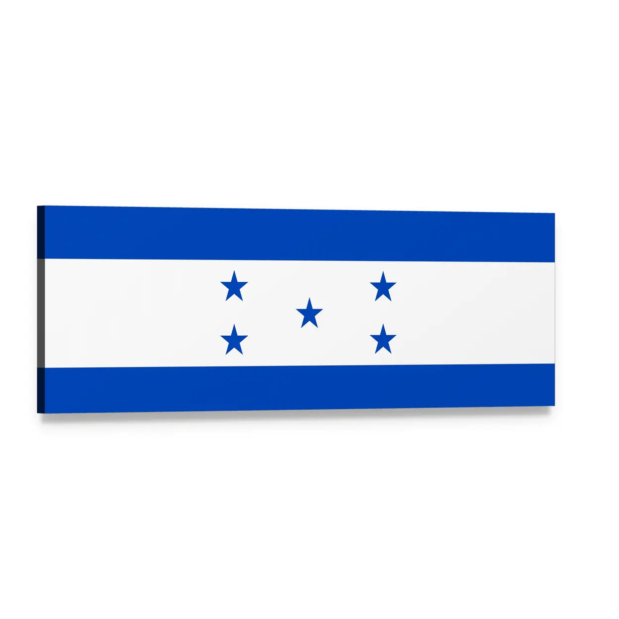 Honduran Flag with Five Blue Stars Panoramic Canvas Wall Art, single panel gallery wrapped canvas, angled product view