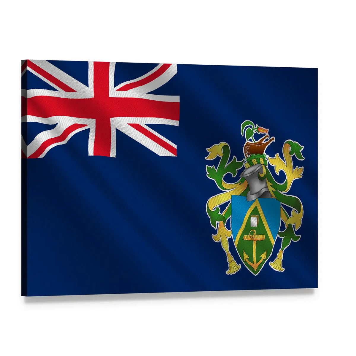 Pitcairn Islands Blue Ensign Canvas Wall Art, single panel gallery wrapped canvas, angled product view