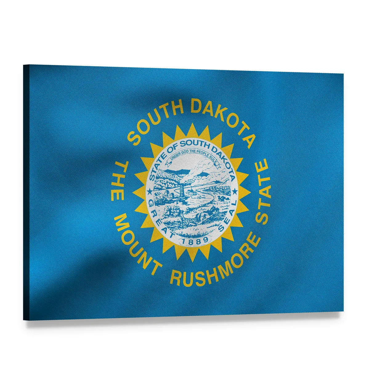South Dakota State Flag Canvas Wall Art, single panel gallery wrapped canvas, angled product view