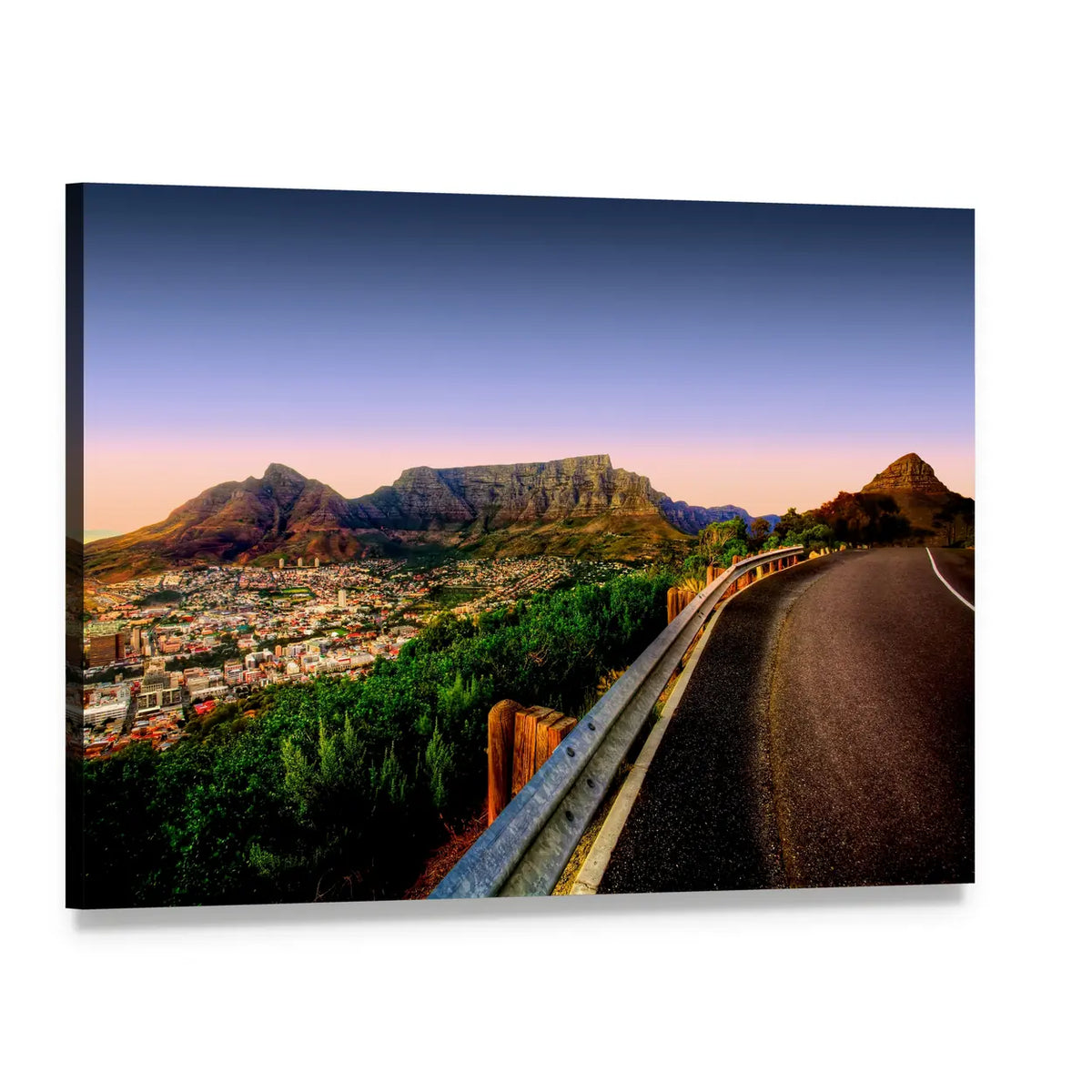 Table Mountain Road Vista Canvas Wall Art, single panel gallery wrapped canvas, angled product view