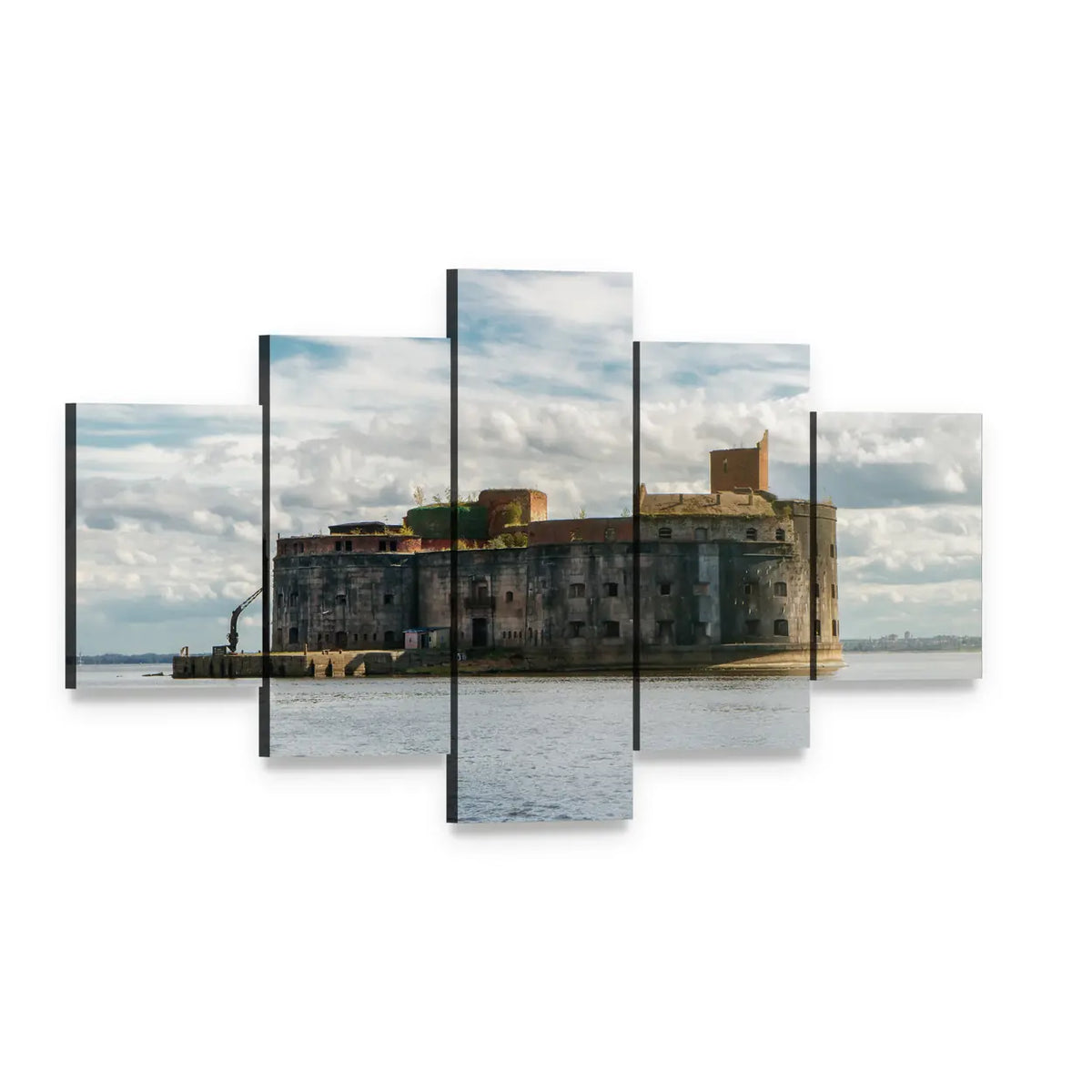 Fortress of Emperor Alexander I Canvas Wall Art, 5 panel 5 Star layout gallery wrapped canvas set, angled product view
