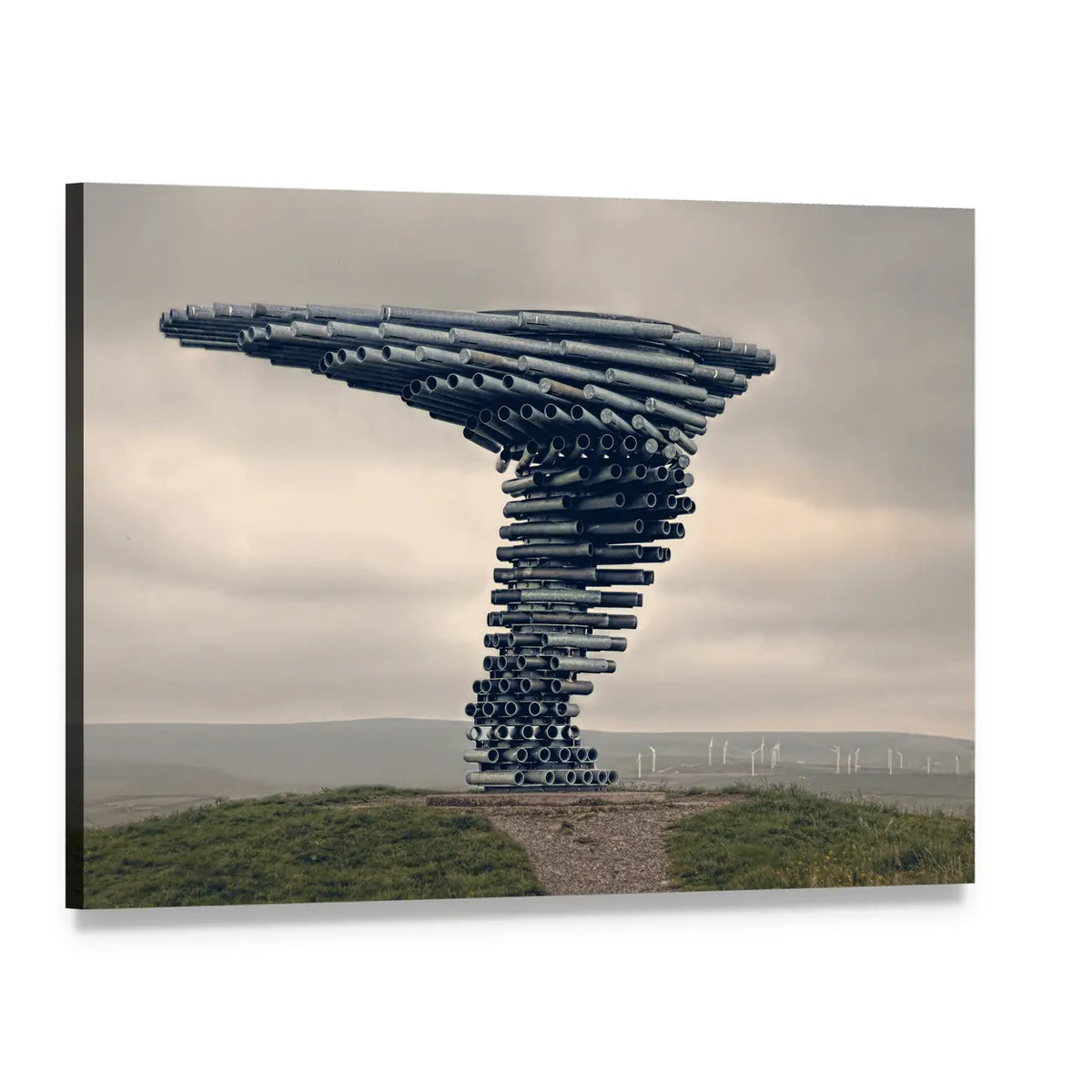 Singing Ringing Tree Sculpture in Lancashire Canvas Wall Art, single panel gallery wrapped canvas, angled product view