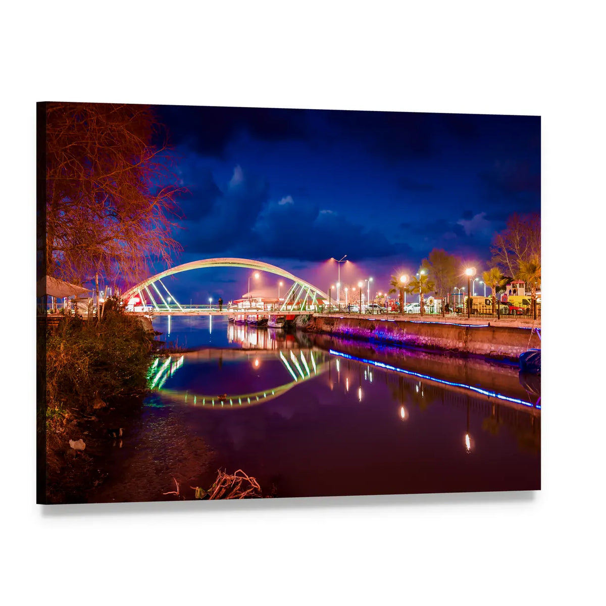 Lovers Bridge Of The Yalova City Turkey Canvas Wall Art, single panel gallery wrapped canvas, angled product view