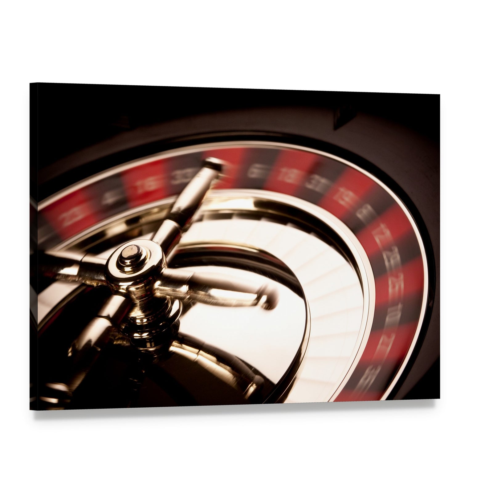 Casino Game Canvas Wall Art, single panel gallery wrapped canvas, angled product view